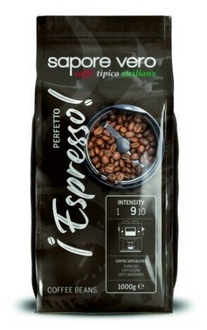 Кофе в зернах Sapore Vero Perfetto Espresso, 100% арабика темной обжарки, 1кг. - фотография № 2