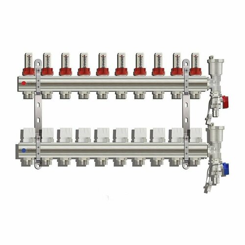 Коллекторная группа с расходомер 1х3/4 10-контур TIM KC010 (латунь) без кранов