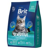 Брит Premium Cat Sensitive 2кг х 2шт ягненок и индейка сухой при чувств. пищ. для взр. кошек