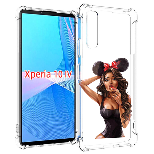 Чехол MyPads девушка-с-грейпфрутом женский для Sony Xperia 10 IV (10-4) задняя-панель-накладка-бампер чехол mypads акварельная девушка женской для sony xperia 10 iv 10 4 задняя панель накладка бампер