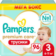 Pampers Premium Care трусики , 96 шт., белый