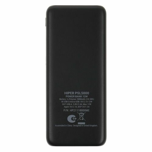 Внешний аккумулятор (Power Bank) HIPER PSL5000, 5000мAч, черный [psl5000 black]