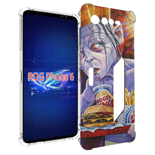Чехол MyPads любитель бургер кинга для Asus ROG Phone 6 задняя-панель-накладка-бампер