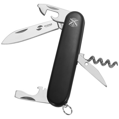 Нож складной Stinger, 91 мм, 10 функций, рукоять АБС-пластик, черный, в блистере FK-K5018-5PB