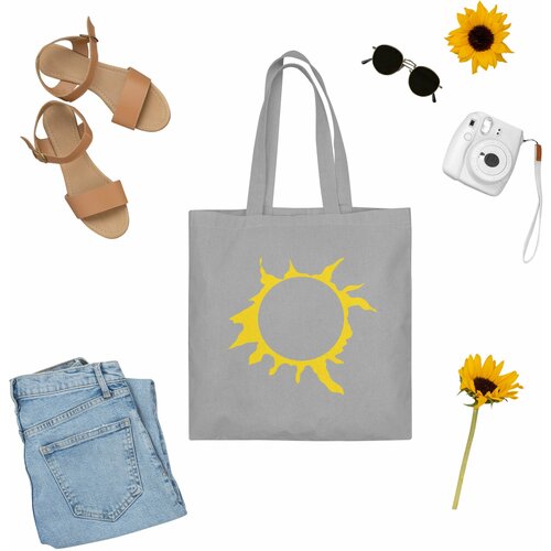 Сумка  шоппер Alex Drew повседневная, текстиль, вмещает А4, серый