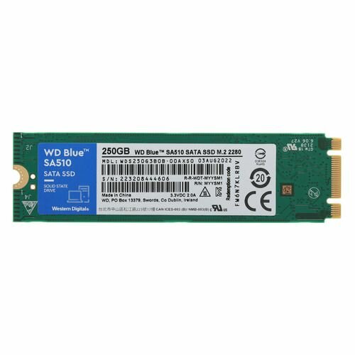 Твердотельный накопитель SSD Western Digital Blue SA510, 250GB, M.2(22x80mm), SATA3, R/W 550/525MB/s, IOPs 95 000/81 000, TBW 100, DWPD 0.2 (12 мес.) - фотография № 10