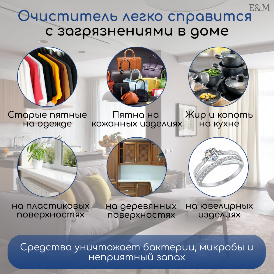 Универсальное профессиональное чистящее средство для дома и автомобиля, кислородный очиститель для мебели, кухни, одежды и обуви - фотография № 2