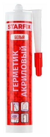 фото Герметик акриловый STARFIX белый, 300мл (SM-63059-1)