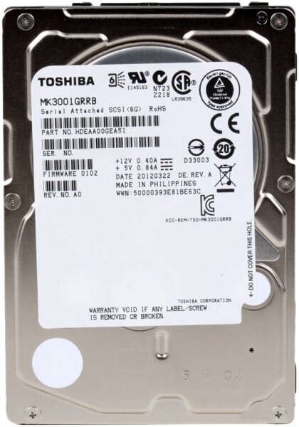 Жесткий диск Toshiba MK3001GRRB 300Gb SAS 2,5" HDD