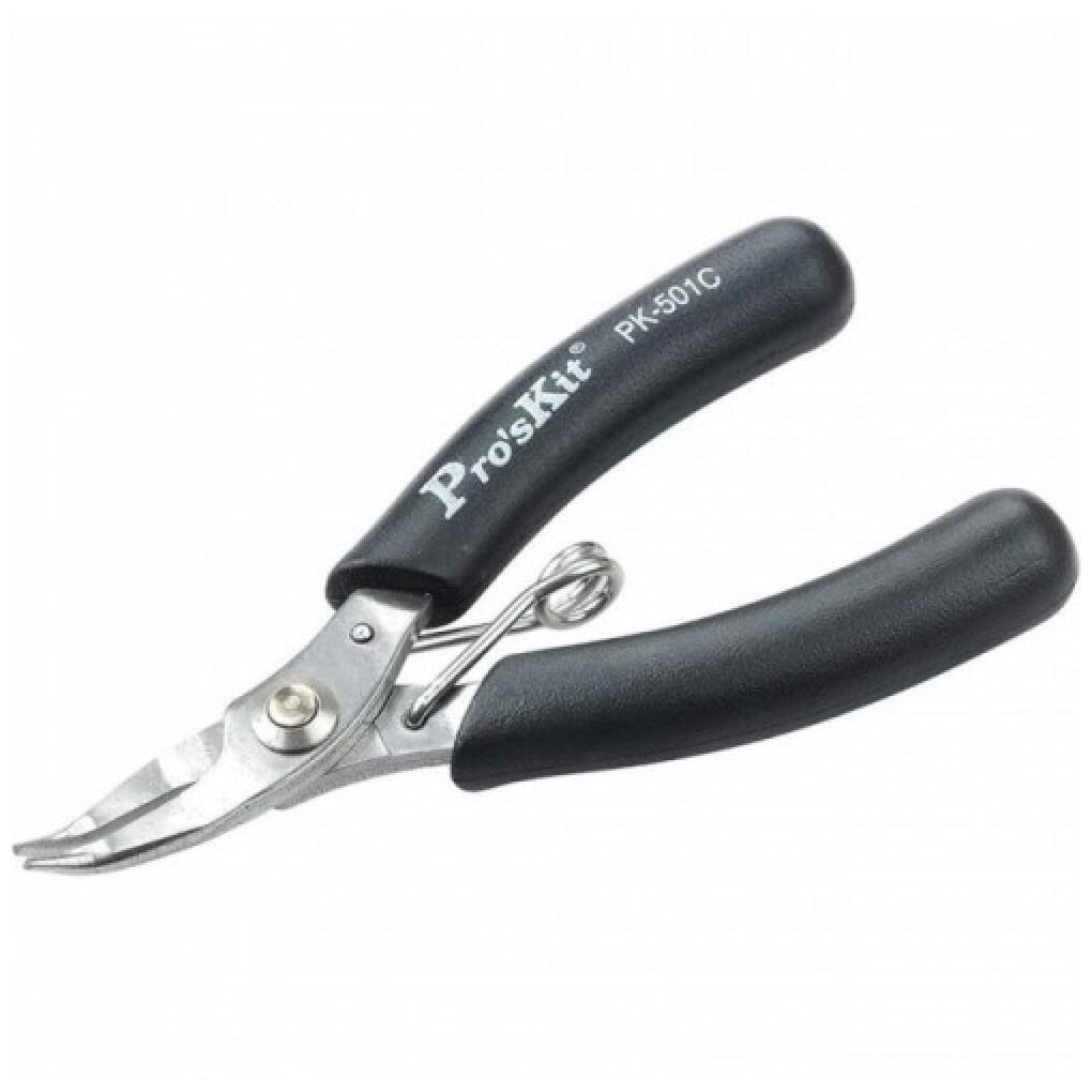 фото Длинногубцы изогнутые с возвратной пружиной антистатические (125 мм.) ProsKit 1PK-501C
