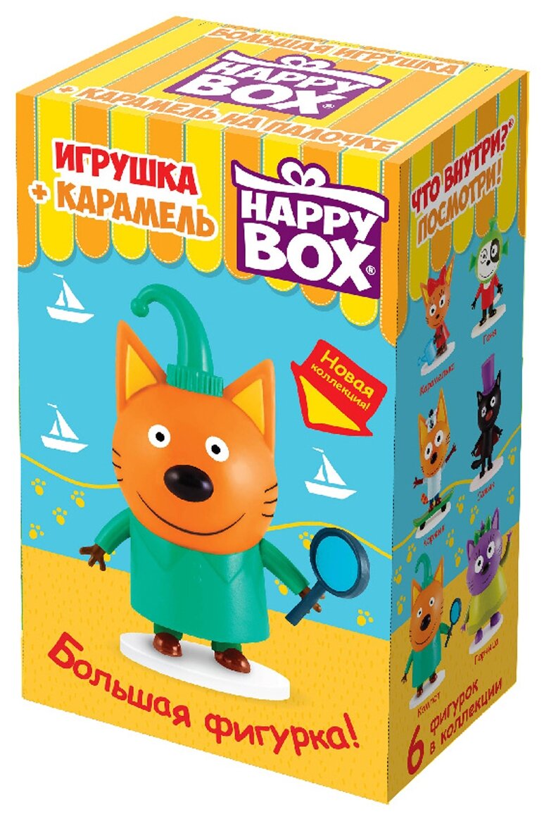 Фигурка и Карамель Happy Box Три Кота 30 гр