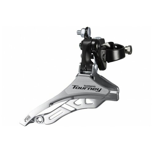 переключатель передний shimano sora r3000 2x9 скоростей нижняя тяга 52t крепление к раме brazed on угол наклона 61 66° черно серебристый oem Переключатель велосипедный SHIMANO Tourney FD-TY300, передний, 34,9мм, нижняя тяга, AFDTY300DSDL6