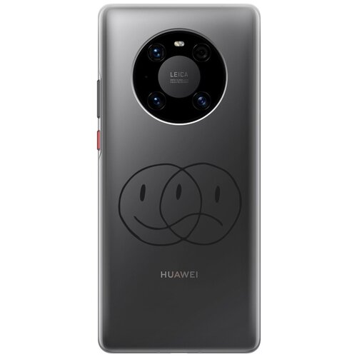 Силиконовый чехол с принтом Two Faces для Huawei Mate 40 Pro / Хуавей Мейт 40 Про силиконовый чехол на huawei mate 40 pro волна для хуавей мейт 40 про