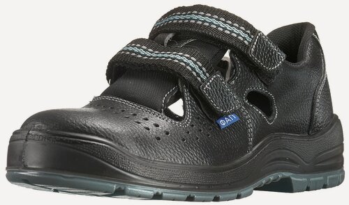 Изображение товара Сандалии рабочие кожаные (металлический подносок), черные, 48 размер