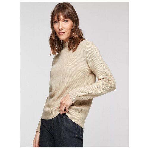 фото Пуловер женский, s.oliver, артикул: 120.11.899.17.170.2102722, цвет: бежевый (код цвета 81w2), размер: 44