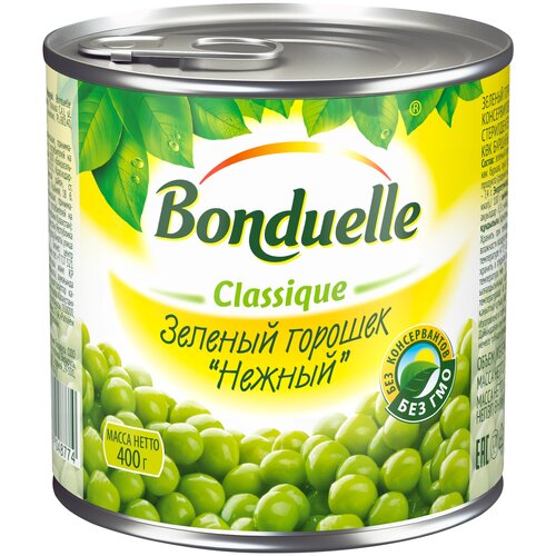 Горошек Bonduelle зеленый, 400 г (упаковка 12шт)