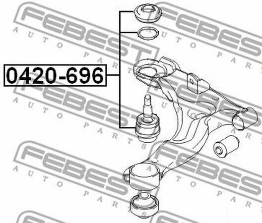 Опора шаровая переднего нижнего рычага Febest 0420-696