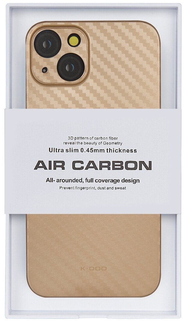 Чехол для iPhone 13 AIR Carbon-Золотой