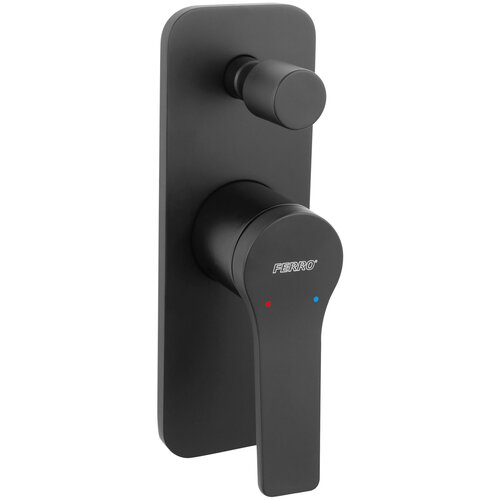 Встраиваемый смеситель для ванны и душа FERRO STRATOS черный матовый BSC7PBL