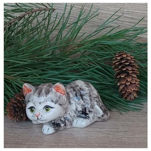 Котенок Дымка фарфоровая фигурка