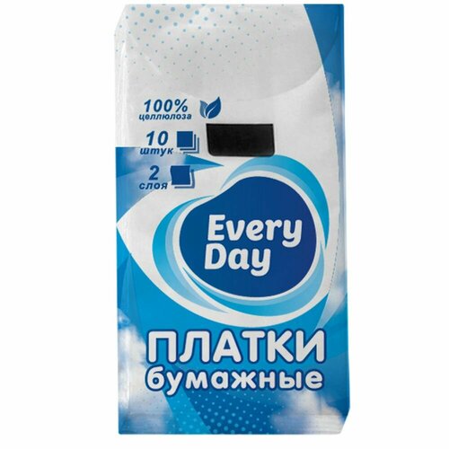 Платки бумажные Every Day, 2 слоя платочки бумажные amra неароматизированные 10 шт уп