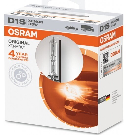 Лампа автомобильная Osram Xenarc Original D1S 35W PK32d-2 4300K 85V (бл.), 1шт, 66140-1SCB