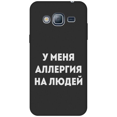 Матовый Soft Touch силиконовый чехол на Samsung Galaxy J3 (2016), Самсунг Джей 3 2016 с 3D принтом Allergy W черный матовый чехол basketball w для samsung galaxy j3 2016 самсунг джей 3 2016 с 3d эффектом черный