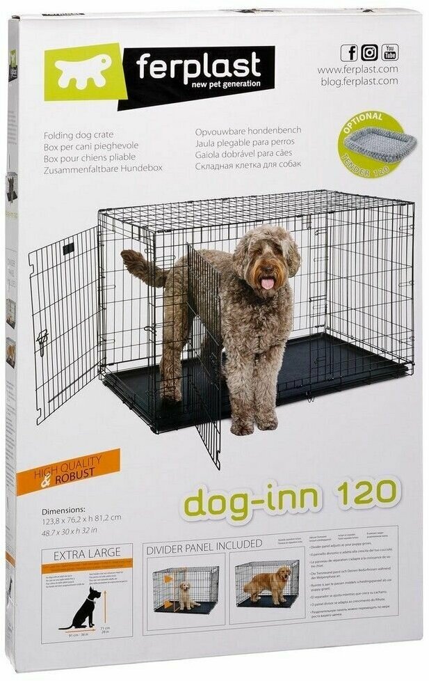 Ferplast металлическая клетка для собак DOG-INN 120 (123х76х81 см) - фото №15