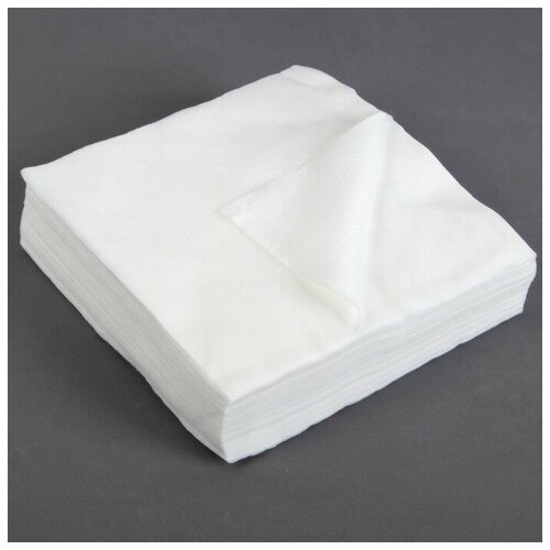 Одноразовые косметические салфетки, 100 шт, плотность 50г/м2, спанлейс, 20 × 20 см, цвет белый