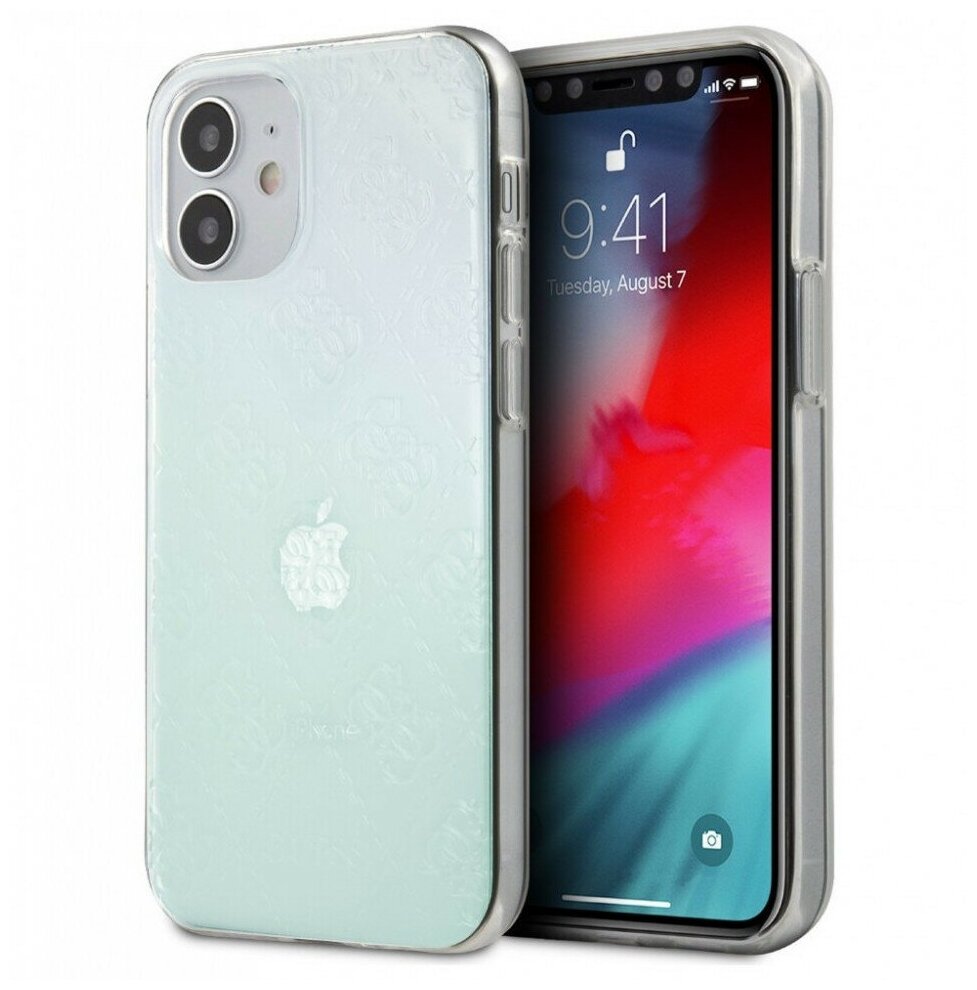 Guess для iPhone 12 mini (5.4) чехол PC/TPU PC/TPU 4G 3D raised Hard Iridescent