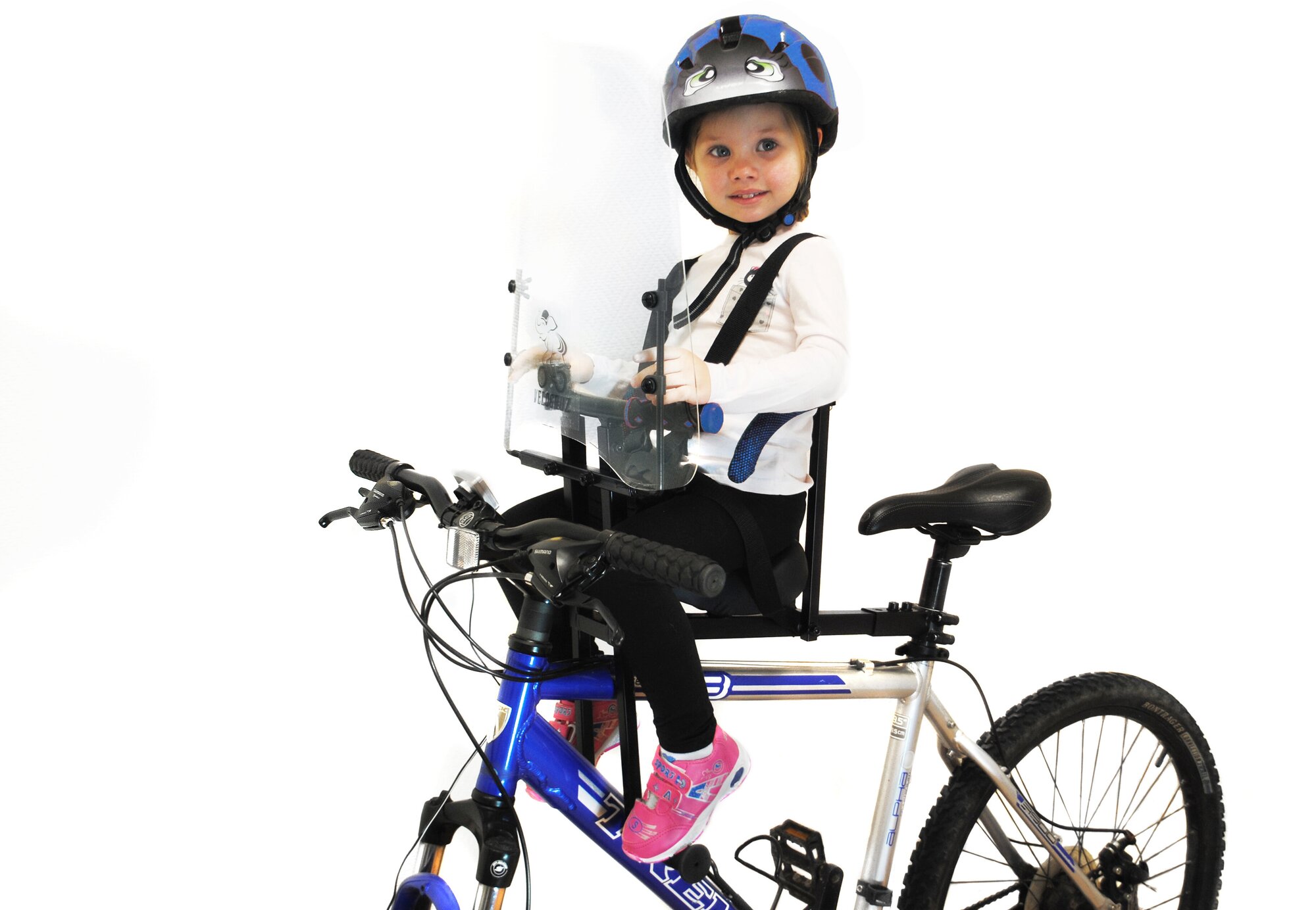 Велокресло VELOGRUZ, быстросъемное с подпятниками для ног, синее — фото 1