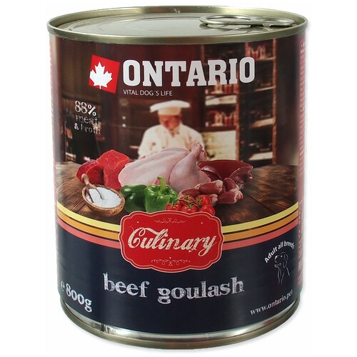 Ontario Консервы для собак Ontario Гуляш из говядины 800 г