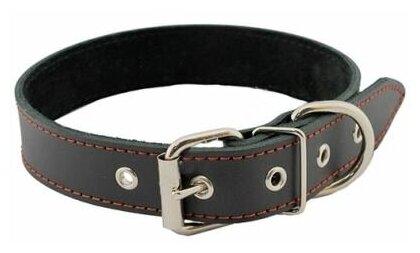 Ошейник для собак кожаный с украшениями, черный HOMEPET 30 мм 41-53 см - фотография № 3