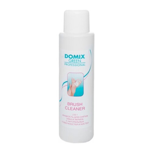 Domix Green Professional, Жидкость для снятия лака, акрила с кистей 2 в 1, 1000 мл domix green professional жидкость для снятия лака и акрила brush cleaner 500 мл