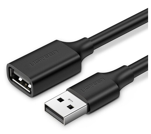 Удлинитель UGreen US103 USB 2.0 - USB 2.0, 2 м, 1 шт, черный