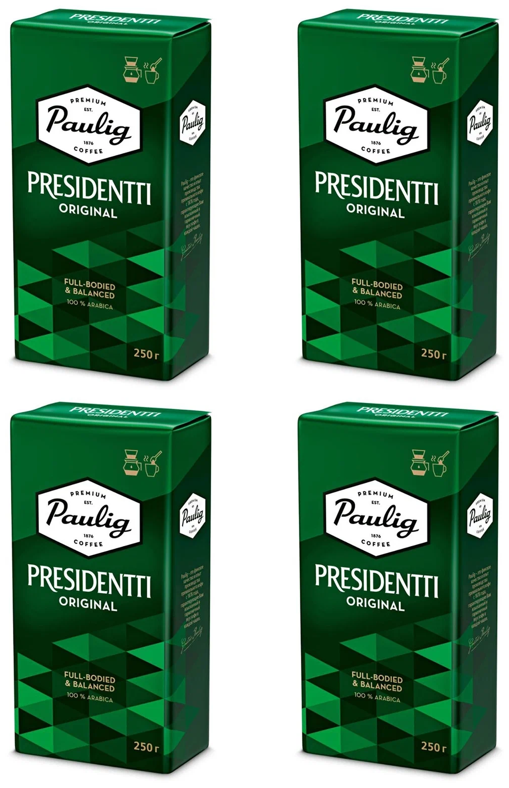 Кофе молотый Paulig Presidentti Original, 250 г, 4 уп.