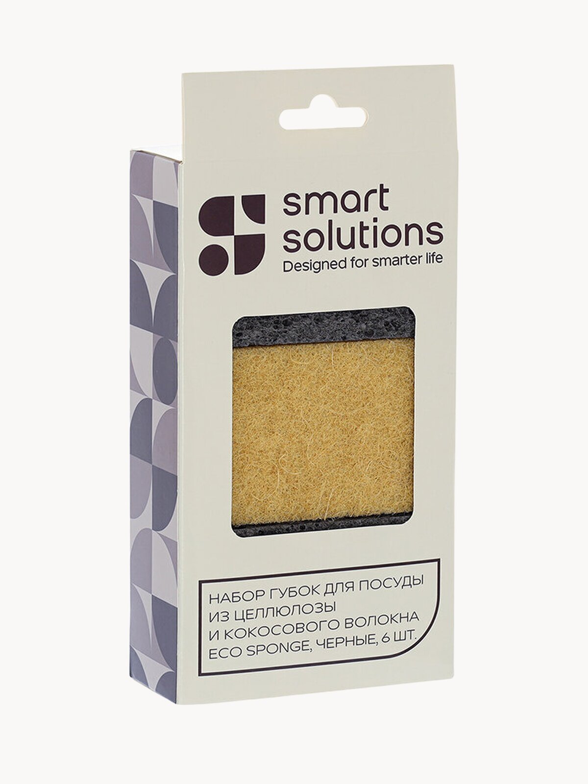 Губки для мытья посуды из целлюлозы и кокосового волокна 6 шт Eco Sponge Smart Solutions SS0000283