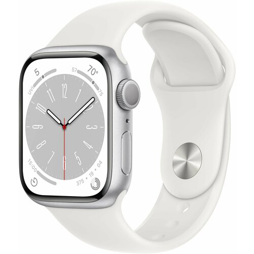 Умные часы Apple Watch Series 8 45 мм Aluminium Case silverwhite Sport Band размер ремешка SM 4450000₽
