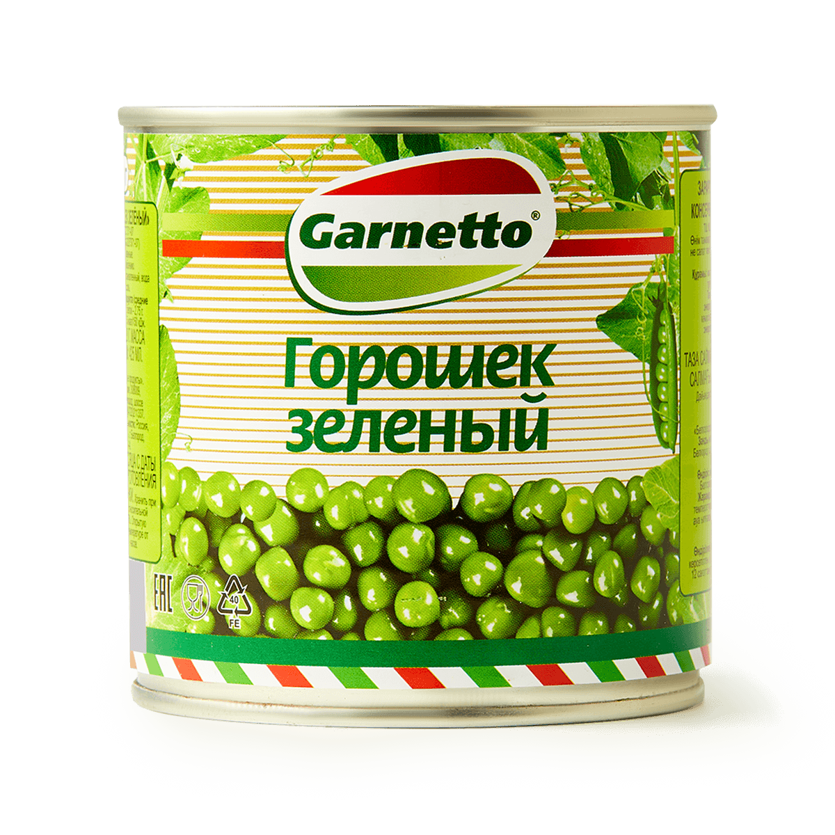 Горошек зеленый Garnetto, в собственном соку, без добавок, 400 г
