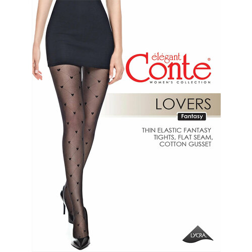 Колготки Conte elegant LOVERS, 20 den, размер 4/L/4-L, черный