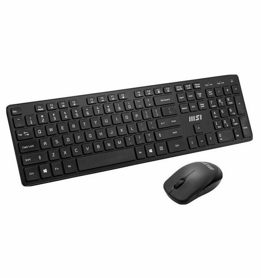 Клавиатура и мышь Wireless MSI RU/EN black - фото №2