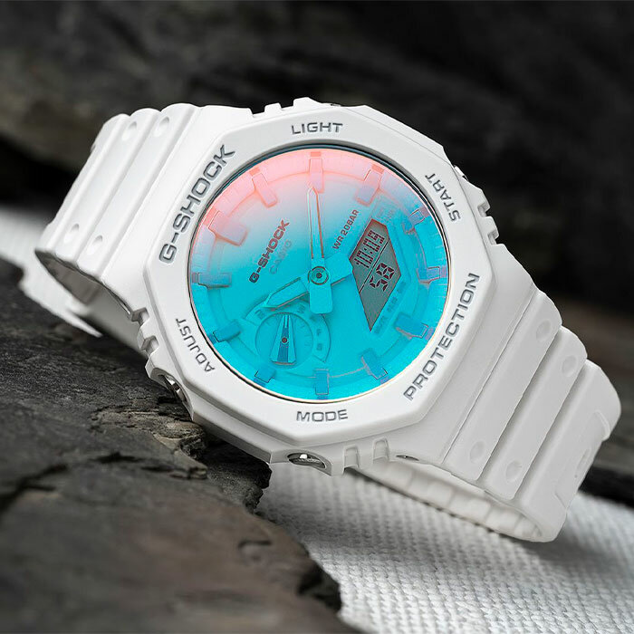 Наручные часы CASIO G-Shock, белый, бирюзовый, голубой — фото 1