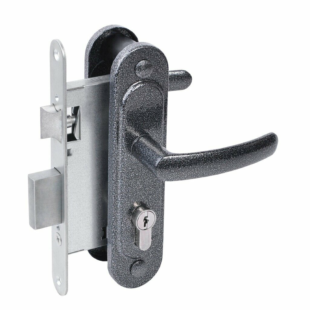 Замок врезной Абсолют ЗВ4.2-08 БП-00013535 ручка в комплекте цилиндровый серебро-антик