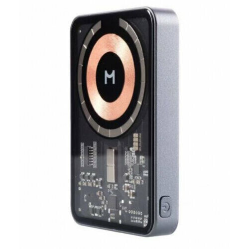 Внешний аккумулятор Magssory Robo Design 5000мАч с магнитами совместимый с MagSafe кевлар арамид темно-серый 4600₽