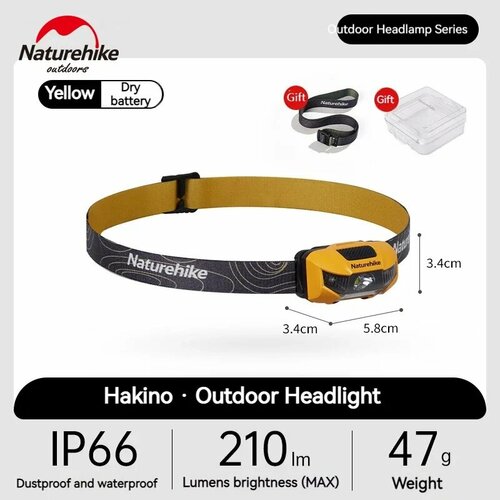 Naturehike налобный фонарь CNK2300DQ020 желтый Светло-желтый 1306₽
