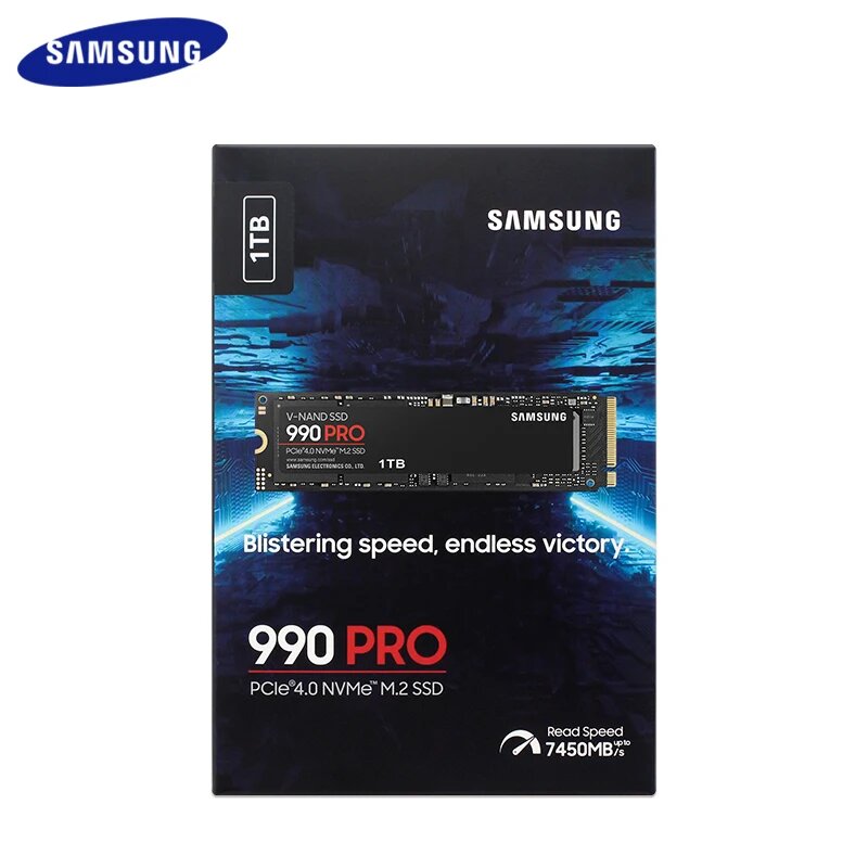 Внутренний твердотельный диск SAMSUNG 990 PRO SSD, 1 ТБ, M2 2280, PCIe Gen 4,0x4 NVMe 2,0, 990pro 1TB