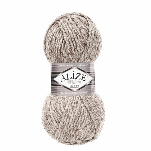 фото Пряжа alize 'superlana maxi' 100гр. 100м. (75% акрил, 25% шерсть) ту (803 молочно-коричневый жаспе)