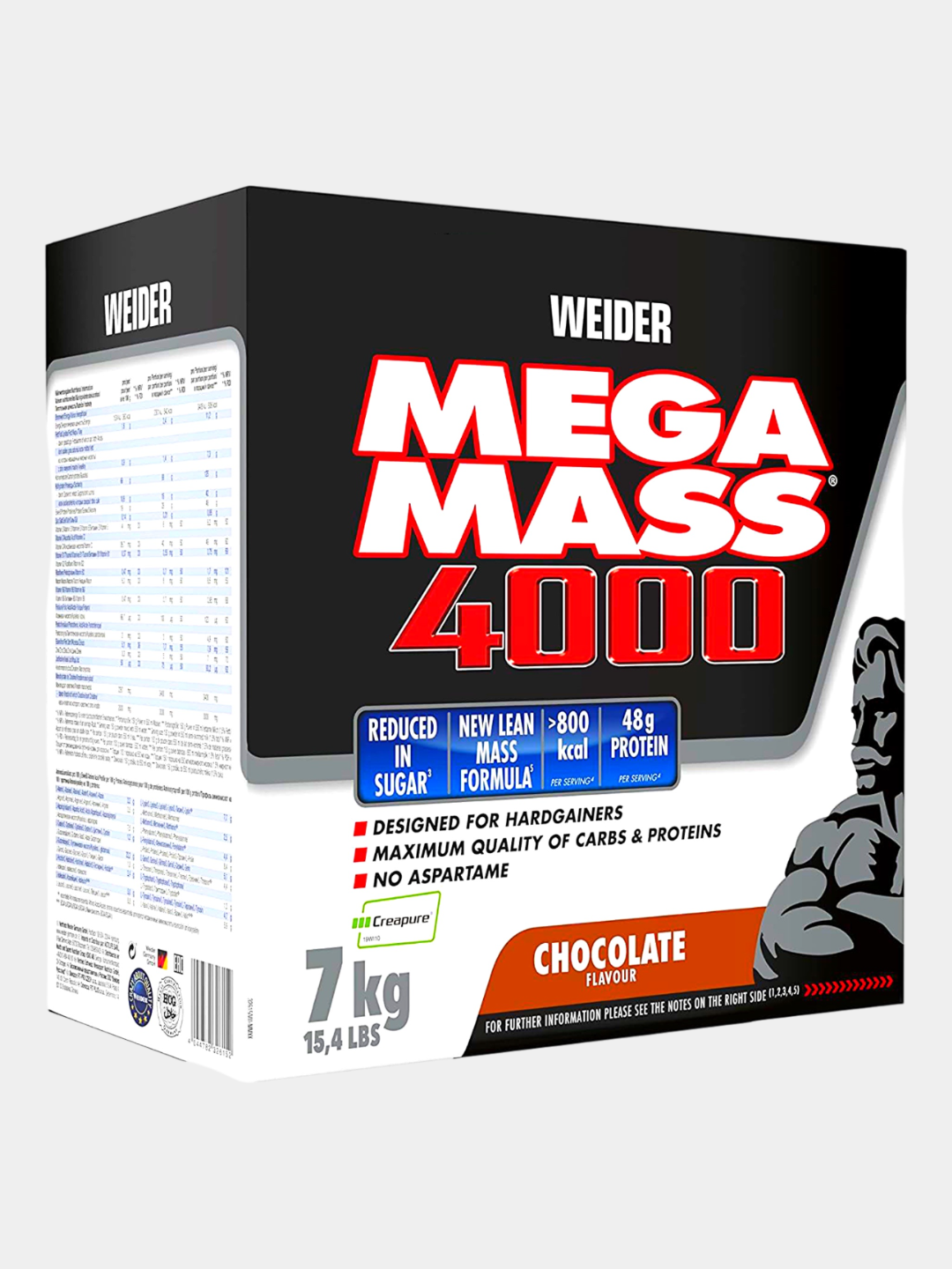 Geyner Mega Mass Weider Gainer, Для набора массы , Шоколад,3 kg — фото 1