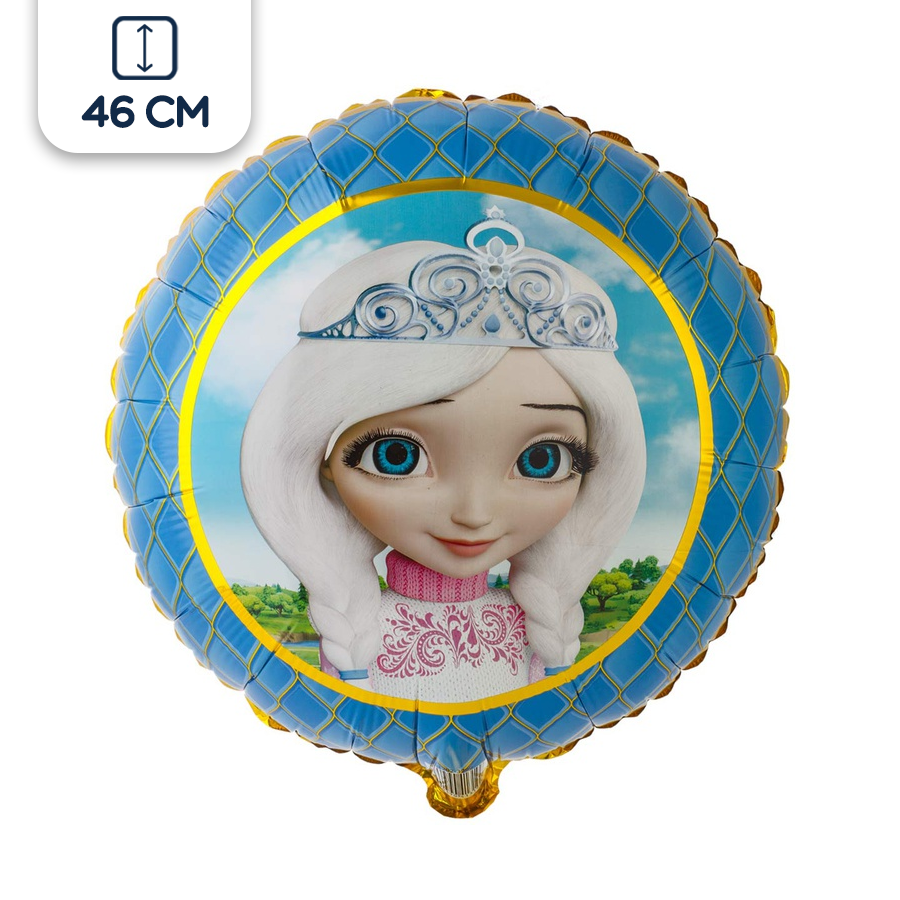 Фольгированный воздушный шар Riota "Царевны Алёнка", 46см, голубой