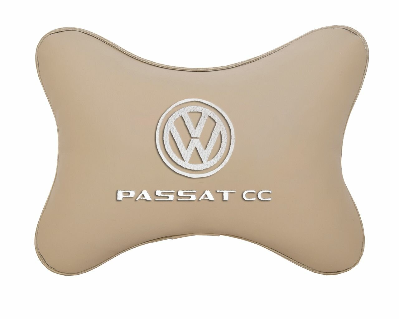 Подушка на подголовник автомобильная бежевая экокожа VOLKSWAGEN Passat CC
